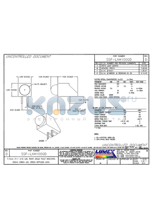 SSF-LXH100GD datasheet - T-5mm (T-1 3/4) LED, RIGHT ANGLE FAULT INDICATOR