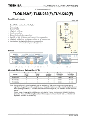 TLOU262F datasheet - Panel Circuit Indicator