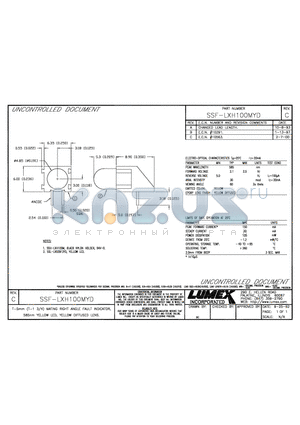 SSF-LXH100MYD datasheet - T-5mm (T-1 3/4) MATING RIGHT ANGLE FAULT INDICATOR