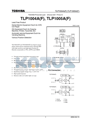 TLP1004A datasheet - INFRARED LED  PHOTO IC