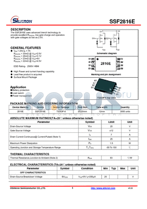 SSF2816E datasheet - High Power and current handing capability