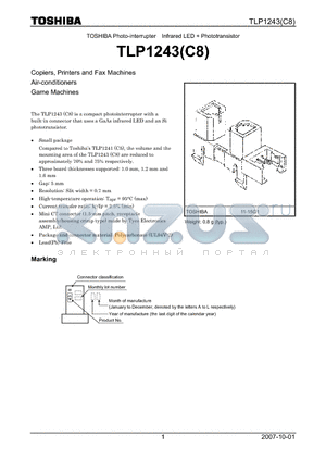 TLP1243_07 datasheet - Copiers, Printers and Fax Machines Air-conditioners Game Machines