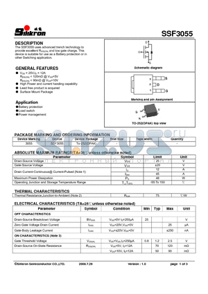 SSF3055 datasheet - Battery protection