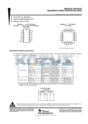 SN74AC32DBRE4 datasheet - QUADRUPLE 2-INPUT POSITIVE-OR GATES