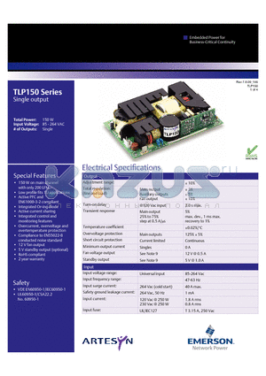 TLP150R-96S12J datasheet - Single output