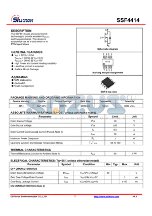 SSF4414 datasheet - PWM applications