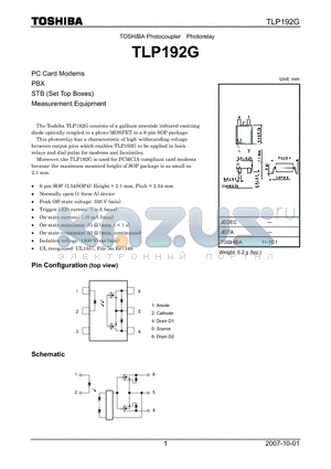 TLP192G_07 datasheet - Photorelay