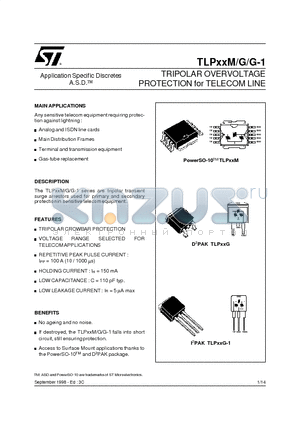 TLP200M datasheet - TRIPOLAR OVERVOLTAGE PROTECTION for TELECOM LINE