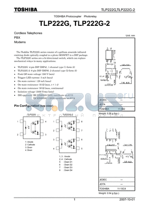 TLP222G datasheet - Cordless Telephones