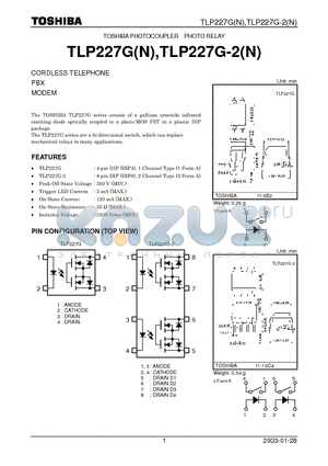 TLP227G-2N datasheet - CORDLESS TELEPHONE PBX MODEM