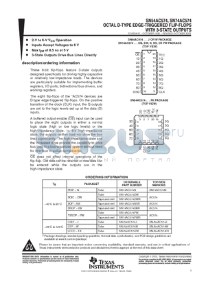 SN74AC574DBR datasheet - OCTAL D-TYPE EDGE-TRIGGERED FLIP-FLOPS WITH 3-STATE OUTPUTS