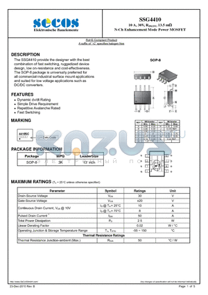 SSG4410_10 datasheet - N-Ch Enhancement Mode Power MOSFET