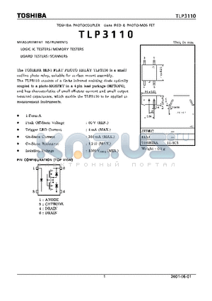 TLP3110 datasheet - TOSHIBA PHOTOCOUPLER GAAS IRED & PHOTO MOSFET
