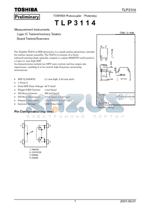 TLP3114 datasheet - Logic IC Testers/memory Testers Board Testers/Scanners