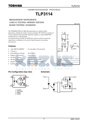 TLP3114 datasheet - LOGIC IC TESTERS / MEMORY TESTERS