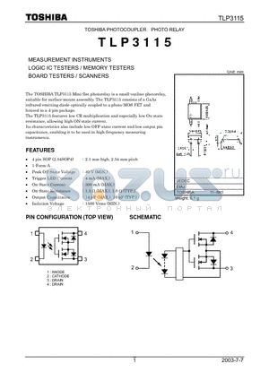 TLP3115 datasheet - MEASUREMENT INSTRUMENTS LOGIC IC TESTERS/MEMORY TESTERS BOARD TESTERS/SCANNERS