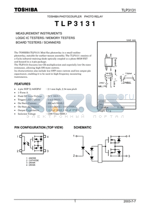 TLP3131 datasheet - MEASUREMENT INSTRUMENTS LOGIC IC TESTERS / MEMORY TESTERS BOARD TESTERS / SCANNERS