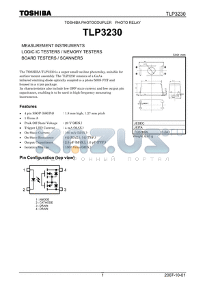 TLP3230 datasheet - LOGIC IC TESTERS / MEMORY TESTERS