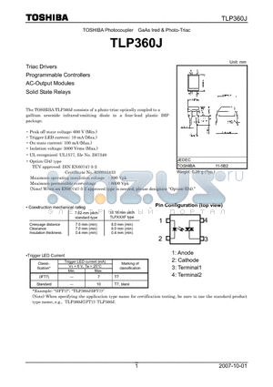 TLP360J_07 datasheet - GaAs Ired & Photo-Triac