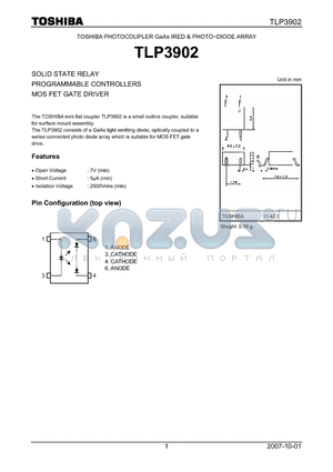 TLP3902 datasheet - SOLID STATE RELAY PROGRAMMABLE CONTROLLERS