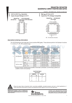 SN74ACT08D datasheet - QUADRUPLE 2-INPUT POSITIVE-AND GATES