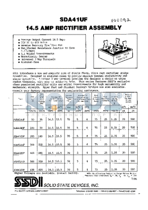 SDA41GUF datasheet - 14.5 AMP RECITIFIER ASSEMBLY