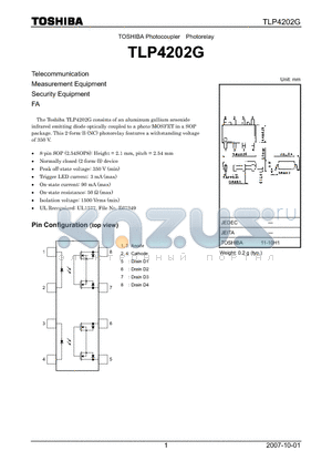 TLP4202G_07 datasheet - Telecommunication Measurement Equipment Security Equipment FA