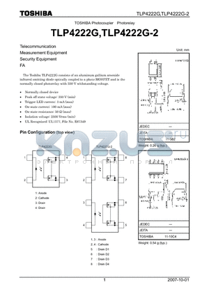 TLP4222G-2 datasheet - Telecommunication Measurement Equipment Security Equipment FA