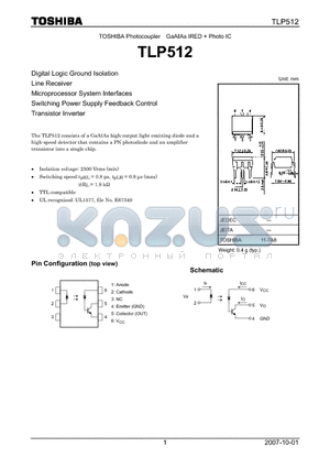 TLP512_07 datasheet - Digital Logic Ground Isolation