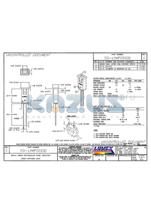 SSI-LXMP059GD datasheet - 565nm GREEN RECTANGULAR PANEL INDICATOR