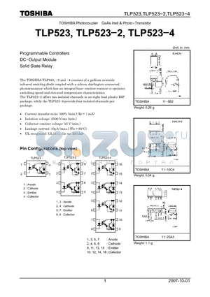 TLP523-4 datasheet - GaAs Ired & Photo−Transistor
