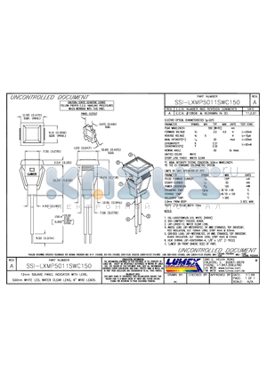 SSI-LXMP5011SWC150 datasheet - 12mm SQUARE PANEL INDICATOR WITH LENS