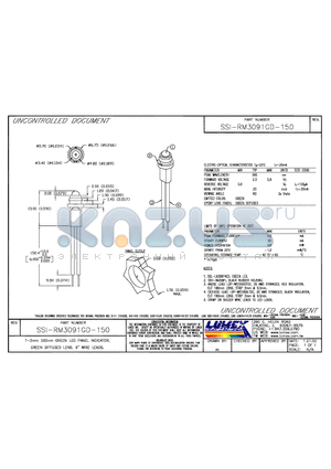 SSI-RM3091GD-150 datasheet - T-3mm 565mm LED PANEL INDICATOR