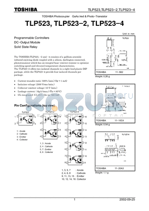 TLP523 datasheet - programmable controllers dc-output module solid state relay