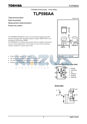 TLP598AA datasheet - Measurement Instrumentation