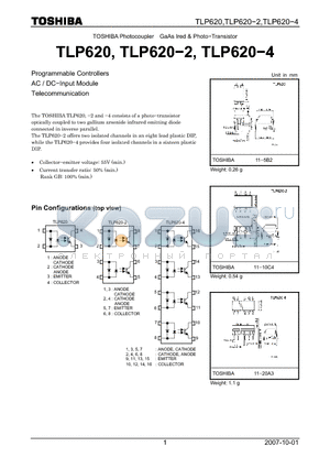 TLP620-2 datasheet - Programmable Controllers