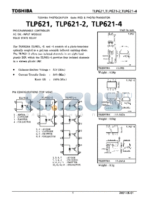 TLP621-2 datasheet - PROGRAMMABLE CONTROLLER AC/DC-INPUT MODULE SOLID STATE RELAY