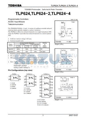 TLP624-2 datasheet - Programmable Controllers