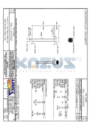 SSL-LX433GD datasheet - T-5mm (T-1 3/4) 565nm GREEN LED, GREEN DIFFUSED FREZNEL LENS