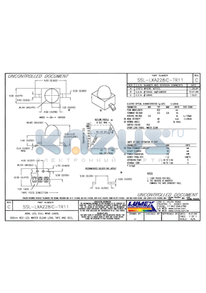 SSL-LXA228IC-TR11 datasheet - AXIAL LED, GULL WING LEADS, 635nm RED LED, WATER CLEAR LENS, TAPE AND REEL.