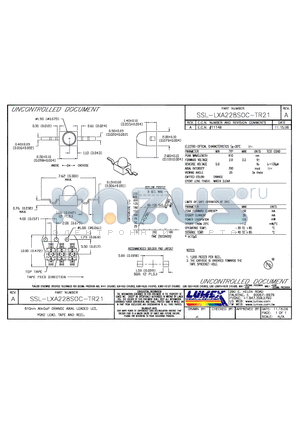 SSL-LXA228SOC-TR21 datasheet - 610nm ALLNGAP ORANGE AXIAL LEADED LED