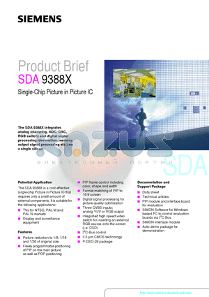 SDA9388X datasheet - Single-Chip Picture in Picture IC