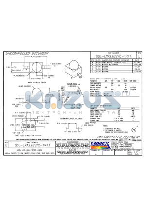 SSL-LXA228SYC-TR11 datasheet - AXIAL LED, GULL WINGS LEADS