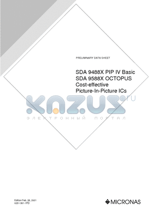SDA9488X datasheet - Cost-effective Picture-In-Picture ICs