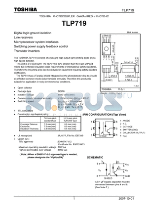TLP719 datasheet - Microprocessor system interfaces