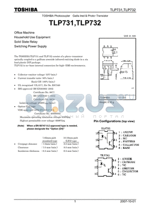 TLP731 datasheet - Switching Power Supply