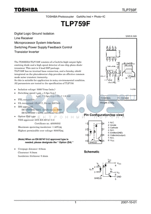 TLP759F_07 datasheet - GaAAs Ired  Photo−IC