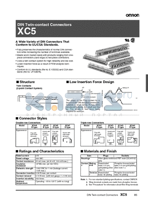 XC5A-3222 datasheet - DIN Twin-contact Connectors