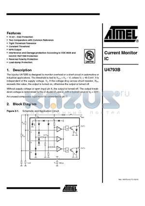 U4793B-MY datasheet - Current Monitor IC