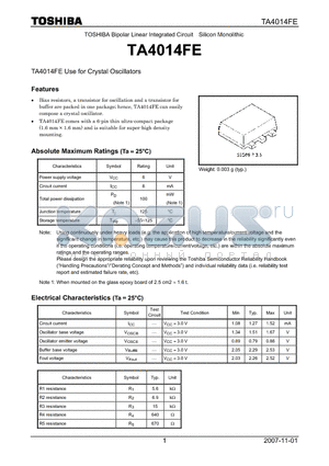 TA4014FE_07 datasheet - Use for Crystal Oscillators